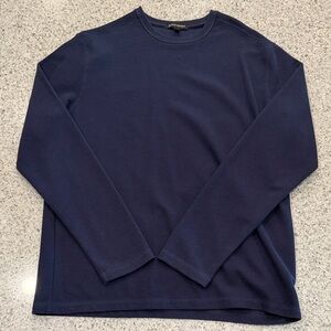 Men's Banana Republic Heavyweight Waffle Knit Thermal Navy Long Sleeve Large